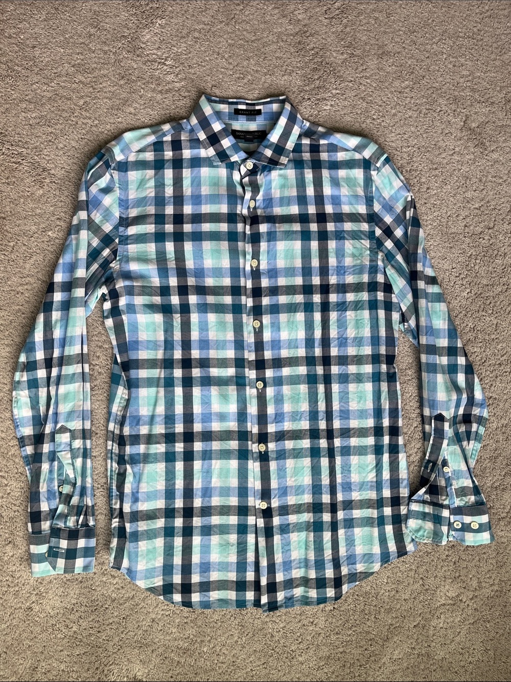 Banana Republic Plaid Button-Down Shirt - Blue & Teal